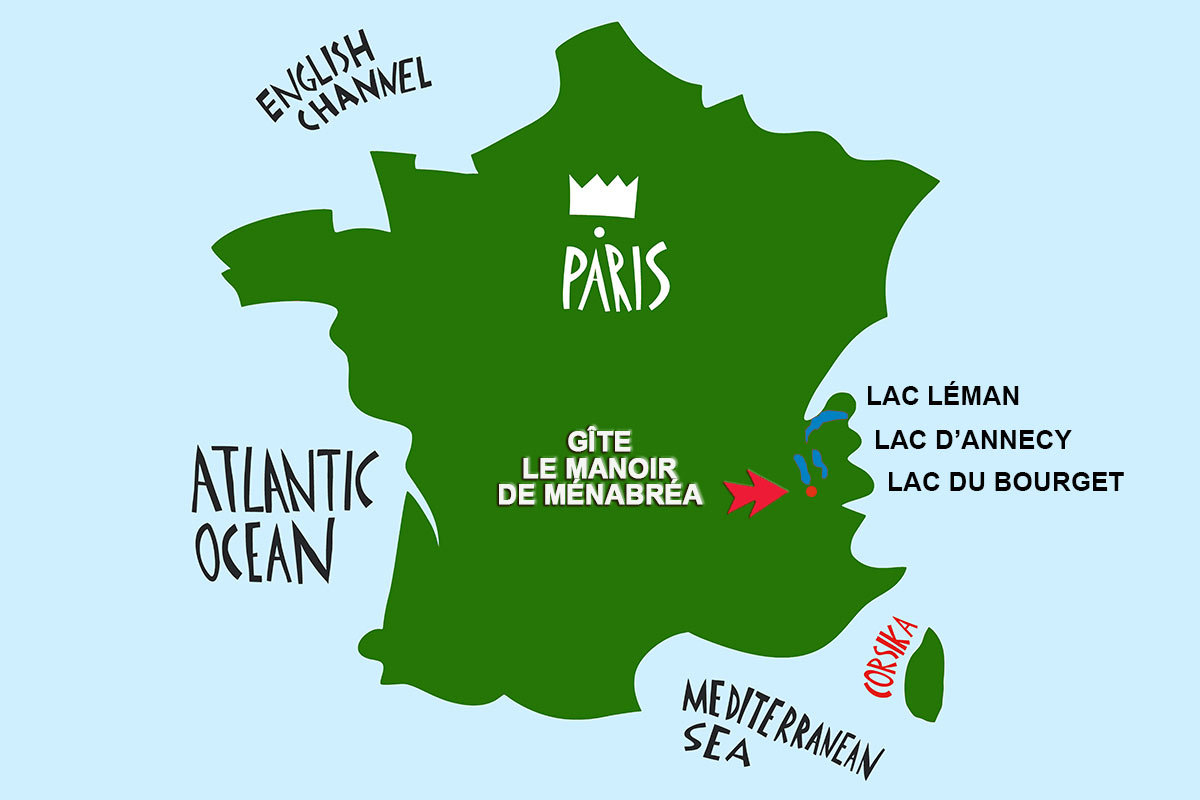 Localisation du Gite de France entre Chambéry et massif Chartreuse